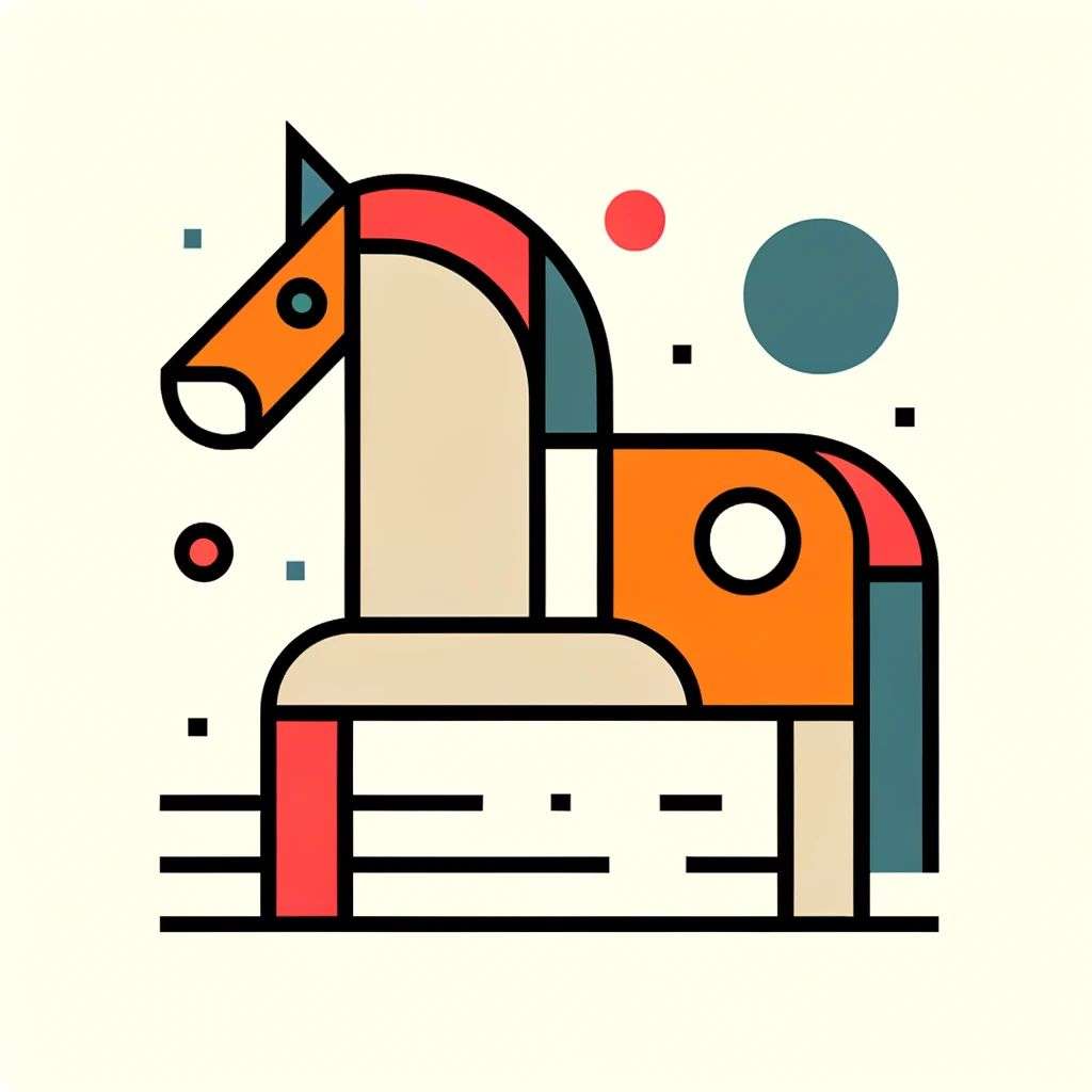 a horse, iconized modern colorful clean linear illustration, inspired by Bauhaus